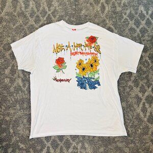 Metamorphosis by Rosemvry XL Graphic T-Shirt - White Floral Art Streetwear